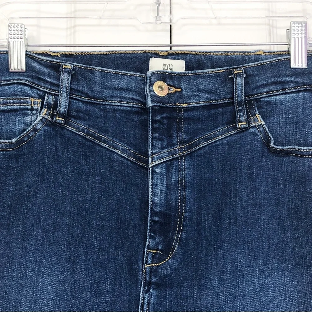 River Island Plus Dark Wash Denim High-Rise Skinny Ankle Jeans 14